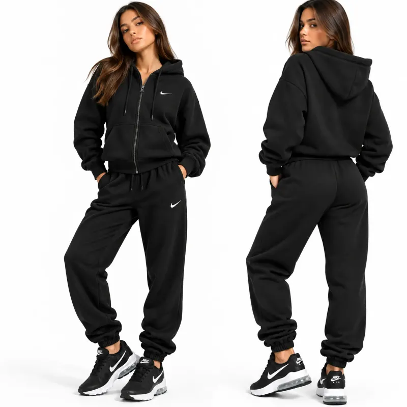 Дамски черен спортен екип Nike Stdo Flc IM8084-8076 001 Дамски черен ватиран анцуг Nike Stdo Flc IM8084-8076 001